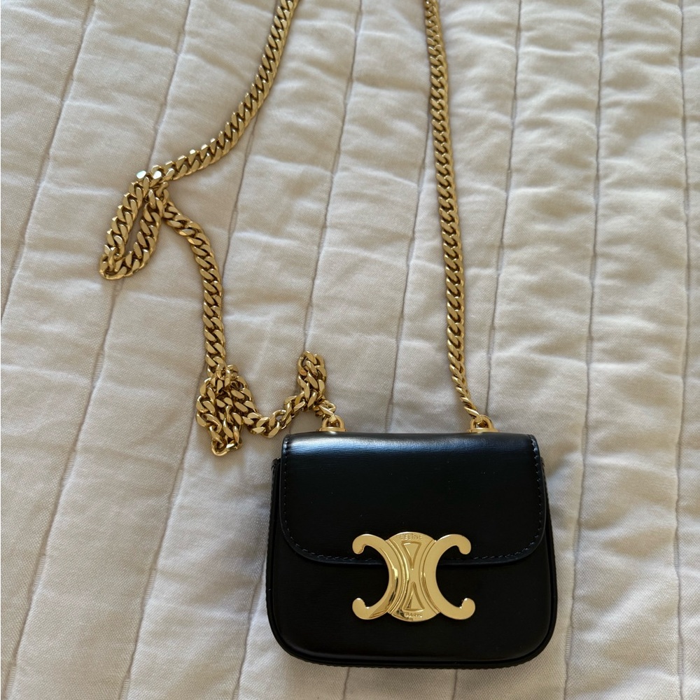 Celine Black and Gold Designer Women's Bag - Picture 3 of 11